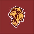 Angry Roaring Lion Vector Logo Design, Illustration