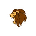 Angry Roaring Lion Vector Logo Design, Illustration Royalty Free Stock Photo