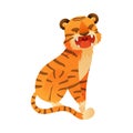 Angry roaring tiger wild animal cartoon vector illustration Royalty Free Stock Photo