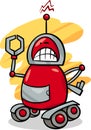 Angry robot cartoon illustration