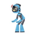 Angry Robot, Funny Personal Robotic Assistant Character, Artificial Intelligence Concept Cartoon Style Vector