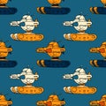 Angry robot tank seamless pattern Royalty Free Stock Photo