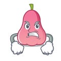 Angry rose apple mascot cartoon