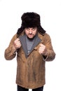 Angry russian man ready for a fight Royalty Free Stock Photo