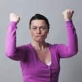 Angry 40s woman gesturing showing her exasperation Royalty Free Stock Photo