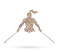 Angry Samurai standing with swords front view graphic vector