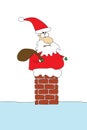 Angry santa stuck in chimney