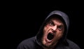 Angry scarry shouting man Royalty Free Stock Photo