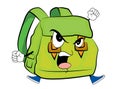 Angry school bag cartoon