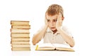 Angry schoolboy with learning difficulties Royalty Free Stock Photo