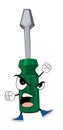 Angry screwdriver cartoon