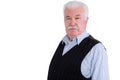 Angry senior man with mustache over white Royalty Free Stock Photo