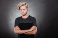 Angry serious young man, negative emotion Royalty Free Stock Photo