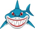 Angry shark cartoon Royalty Free Stock Photo