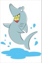Angry shark cartoon vector illustration Royalty Free Stock Photo