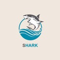 Angry shark icon