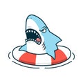 angry shark inflatable ring icon