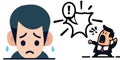 Angry shouting expletive boss employee fearful vector graphics