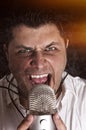 Angry singer Royalty Free Stock Photo