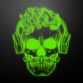 Angry skull with cirly hairstyle