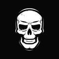 Angry skull. Zombie, death, skeleton symbol. Vector illustration