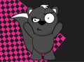 Angry skunk cartoon expression background