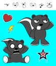 Angry skunk cartoon expressions set Royalty Free Stock Photo