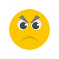 Angry smile icon vector flat