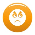 Angry smile icon vector orange