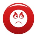 Angry smile icon vector red