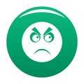 Angry smile icon vector green