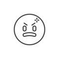 Angry smiley emoticon outline icon Royalty Free Stock Photo
