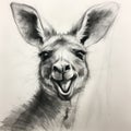 Angry Smiling Kangaroo Sketch In The Style Of Kathrin Longhurst Royalty Free Stock Photo