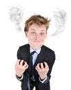 Angry smoking businessman