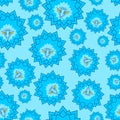Angry Snowflake pattern seamless. evil flake of snow background. Snowfall texture