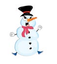 Angry snowman cartoon