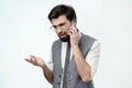 Angry spanish man talking on the phone Royalty Free Stock Photo