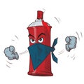 Angry spray can in a mask Royalty Free Stock Photo