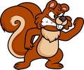 Angry squirrel shaking fist vector cartoon