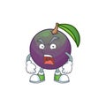 Angry star apple fruit shape character mascot.