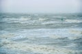 Angry, stormy sea in Clacton-on-sea, Great Britain