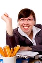 Angry, stressed office worker, isolated Royalty Free Stock Photo