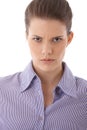 Angry strict woman portrait Royalty Free Stock Photo