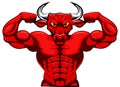 Angry strong bull mascot.