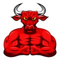 Angry strong bull mascot.