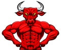 Angry strong bull mascot.