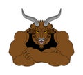 Angry Strong goat. Evil goat. wicked animal. vector illustration