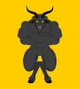 Angry Strong goat. Evil goat. wicked animal. vector illustration