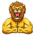 Angry strong lion mascot Royalty Free Stock Photo