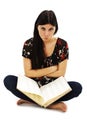 Angry student girl with learning difficulties Royalty Free Stock Photo